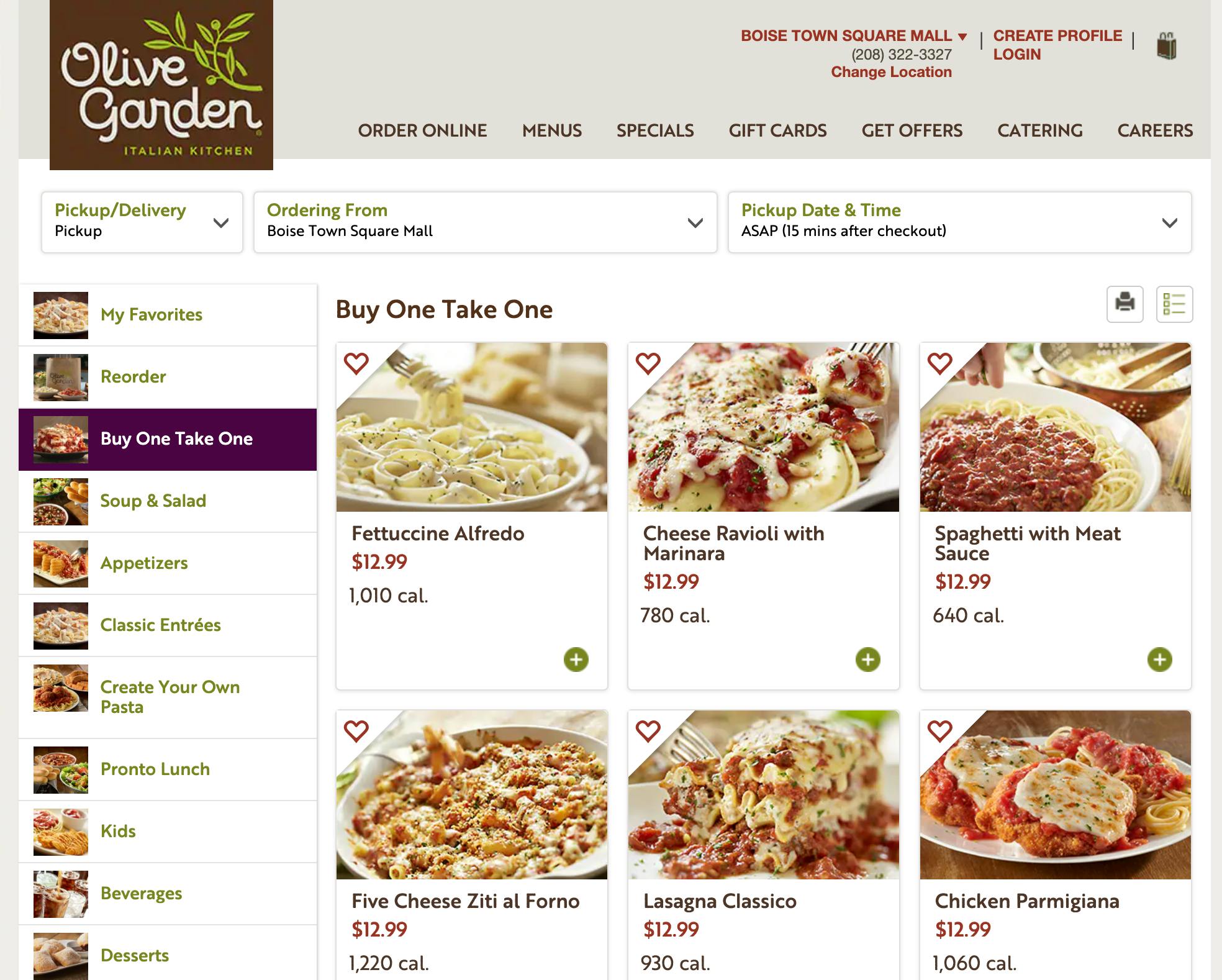 Olive garden buy one take one end date