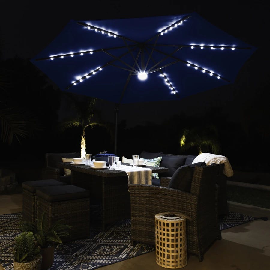 10 Foot Solar Led Rotating Patio Umbrella 140 Shipped The Krazy Coupon Lady