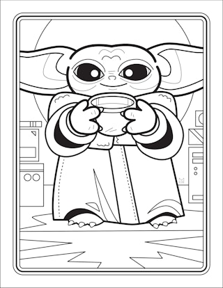 free baby yoda coloring page