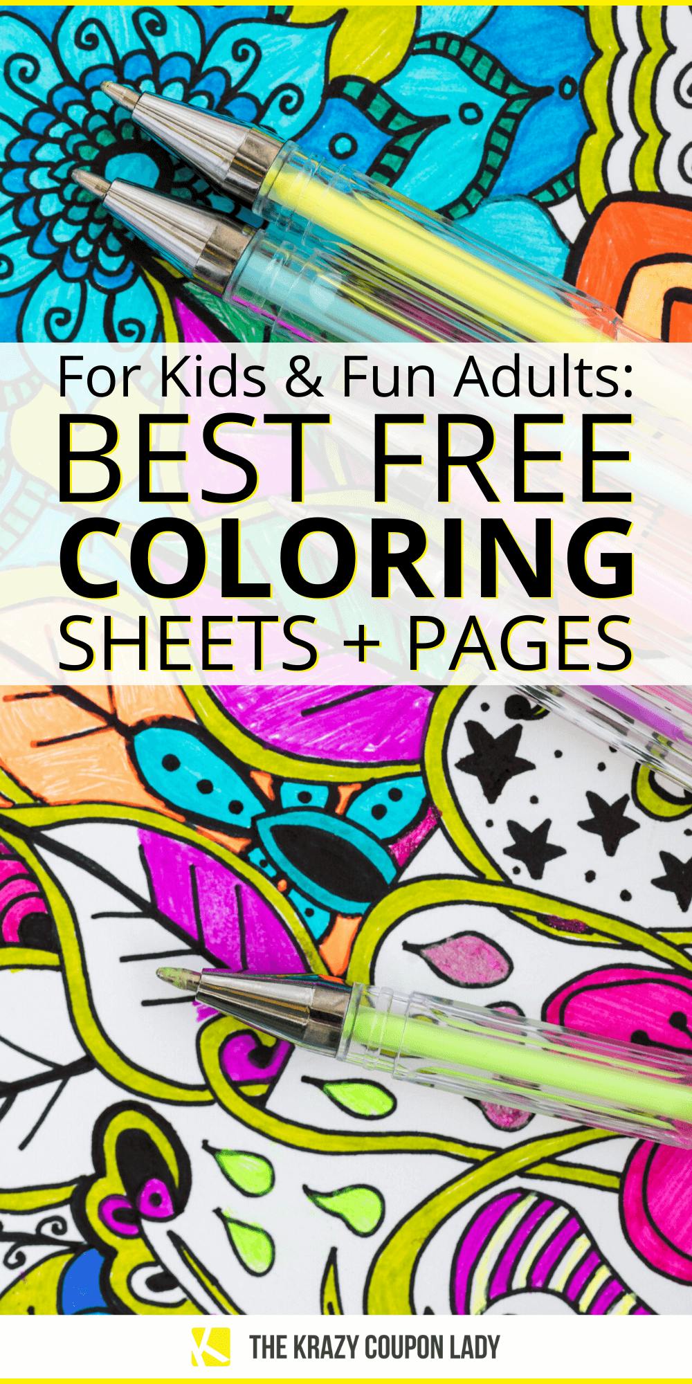 Free Coloring Pages for Kids or Adults Who Still Have Fun