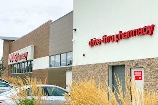 CVS store with drive-thru pharmacy sign