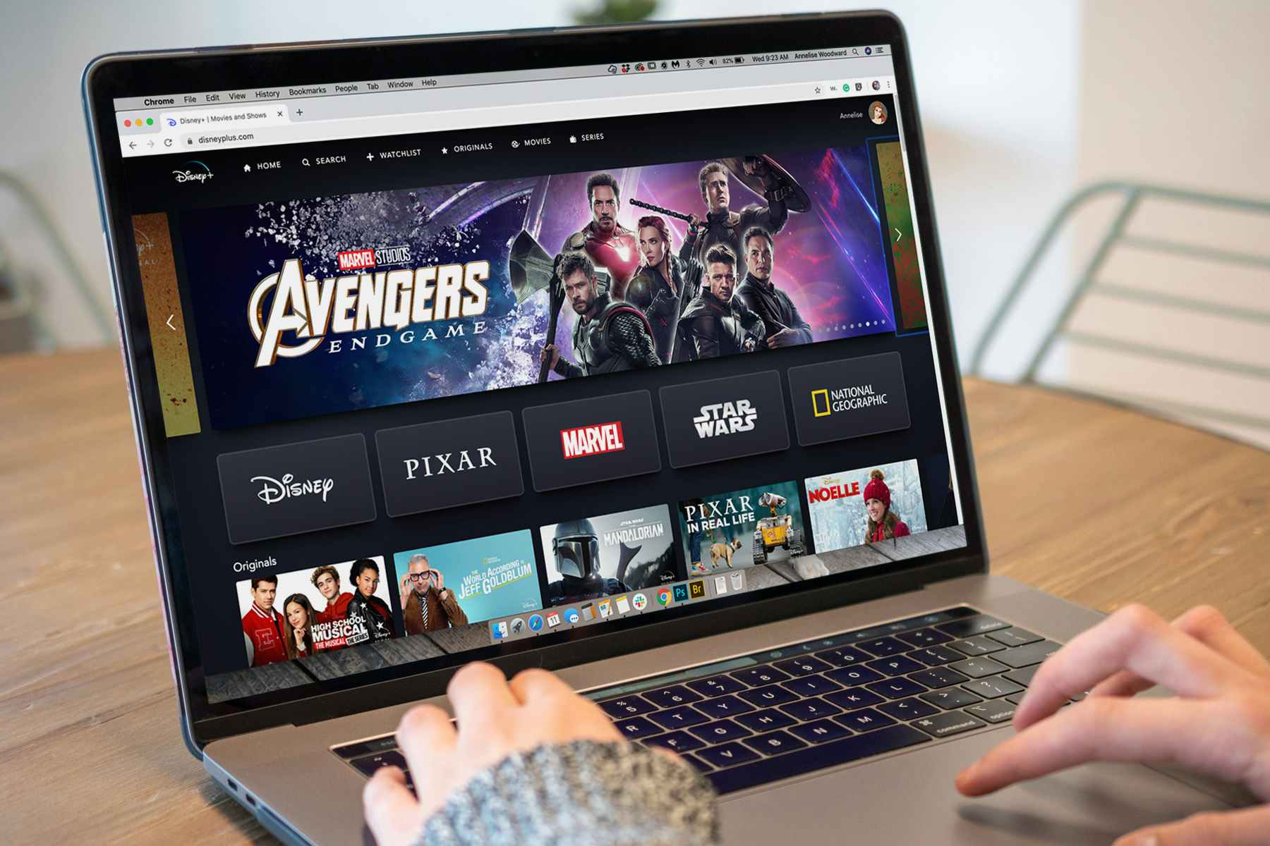 Disney+ streaming service on a computer screen
