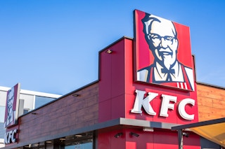 Exterior of a Kentucky Fried Chicken restaurant.