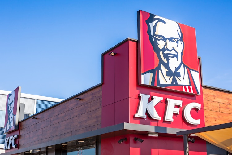 Exterior of a Kentucky Fried Chicken restaurant.