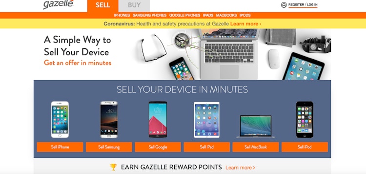 gazelle home screen
