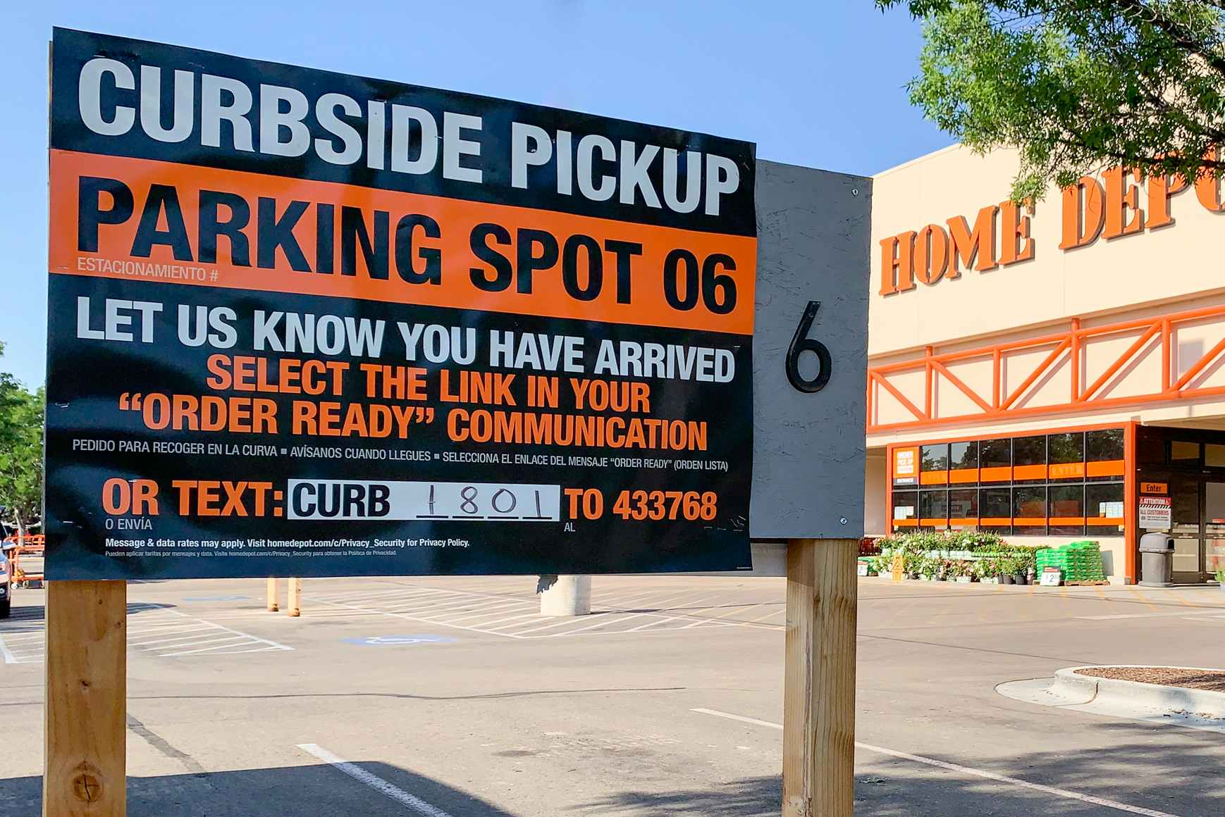 Home Depot Curbside pickup
