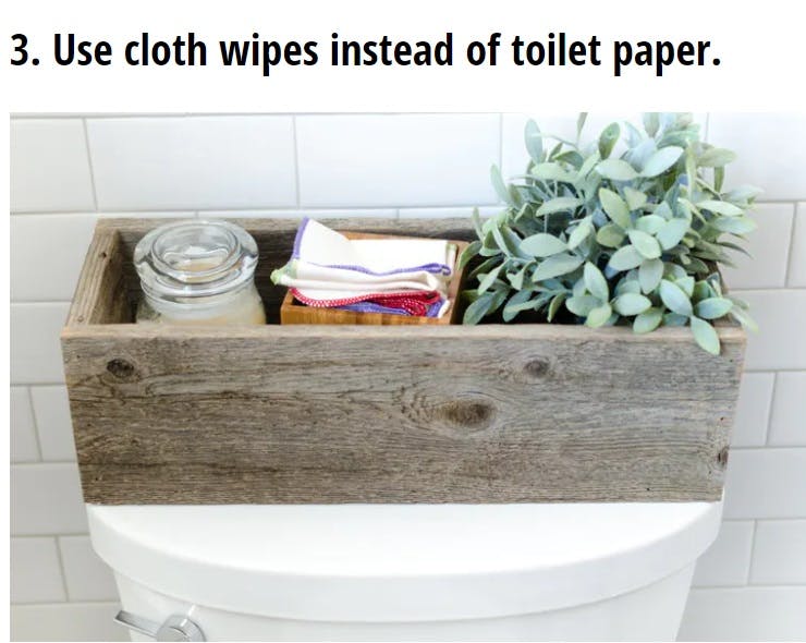 Screenshot from a KCL listicle on money-saving tips focusing on using cloth wipes. 