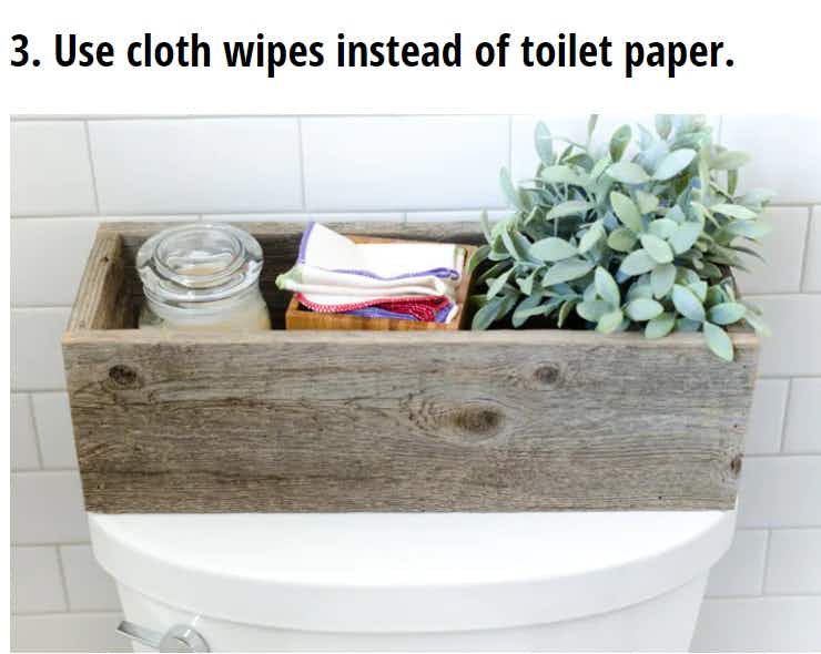 Screenshot from a KCL listicle on money-saving tips focusing on using cloth wipes. 