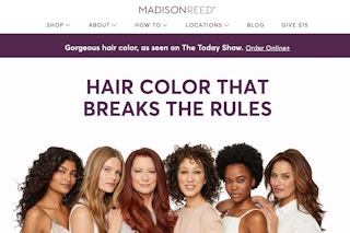 Madison Reed website screen shot