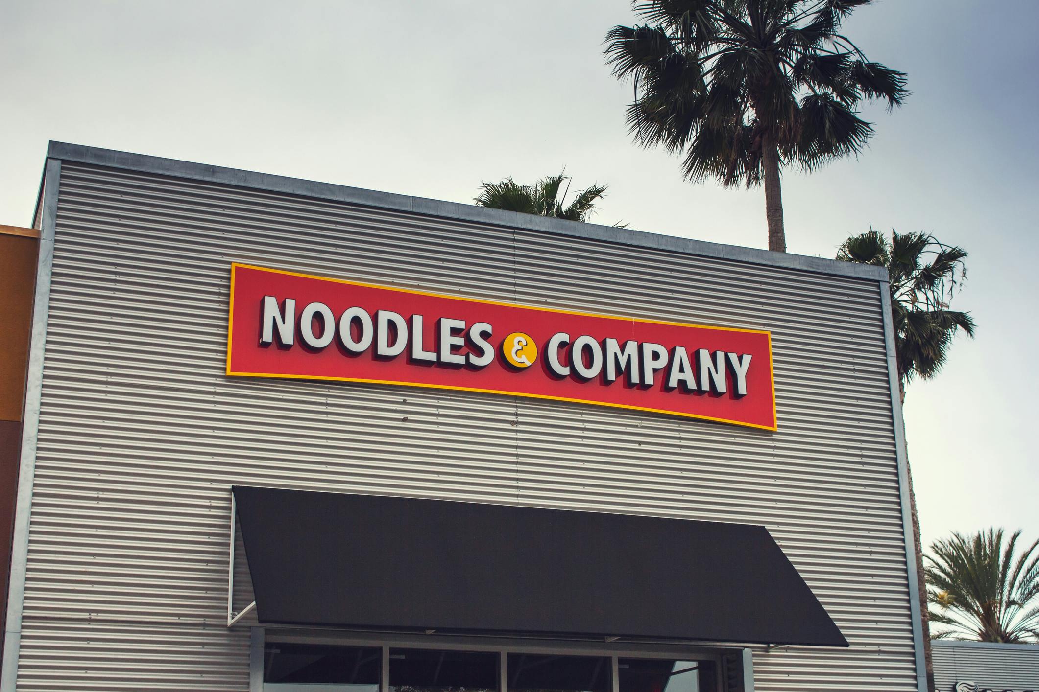 Exterior of a Noodles & Company restaurant.