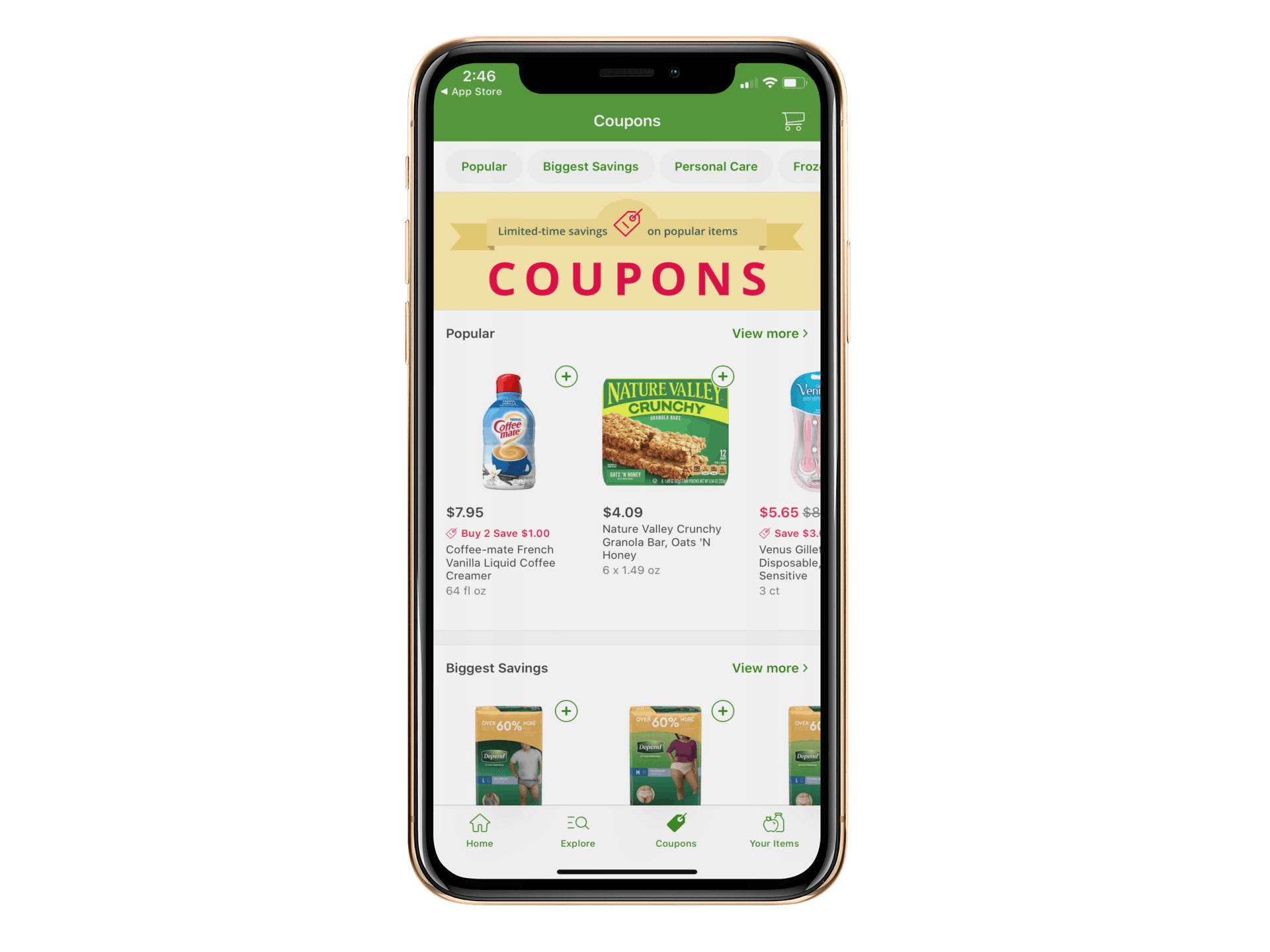 Publix app on phone screen shows coupon page