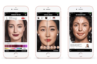 screen shots of the Sephora Virtual Artist App