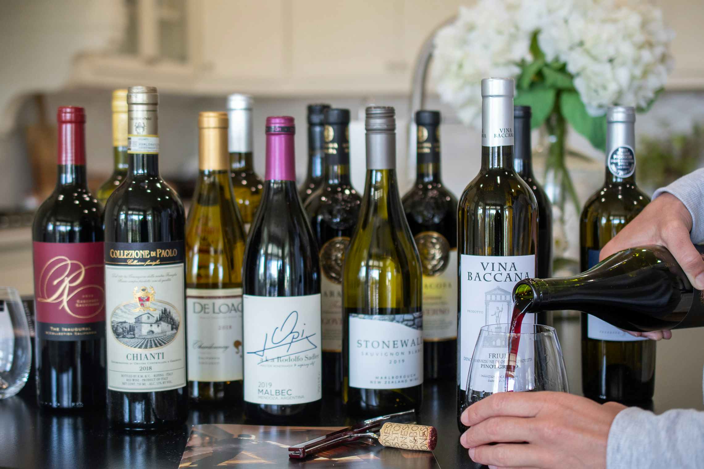 Wine from WSJ Wine sitting on a counter.