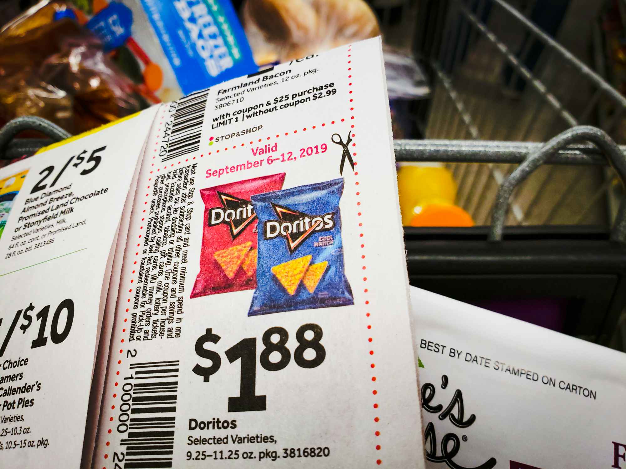 Doritos coupon and grocery cart
