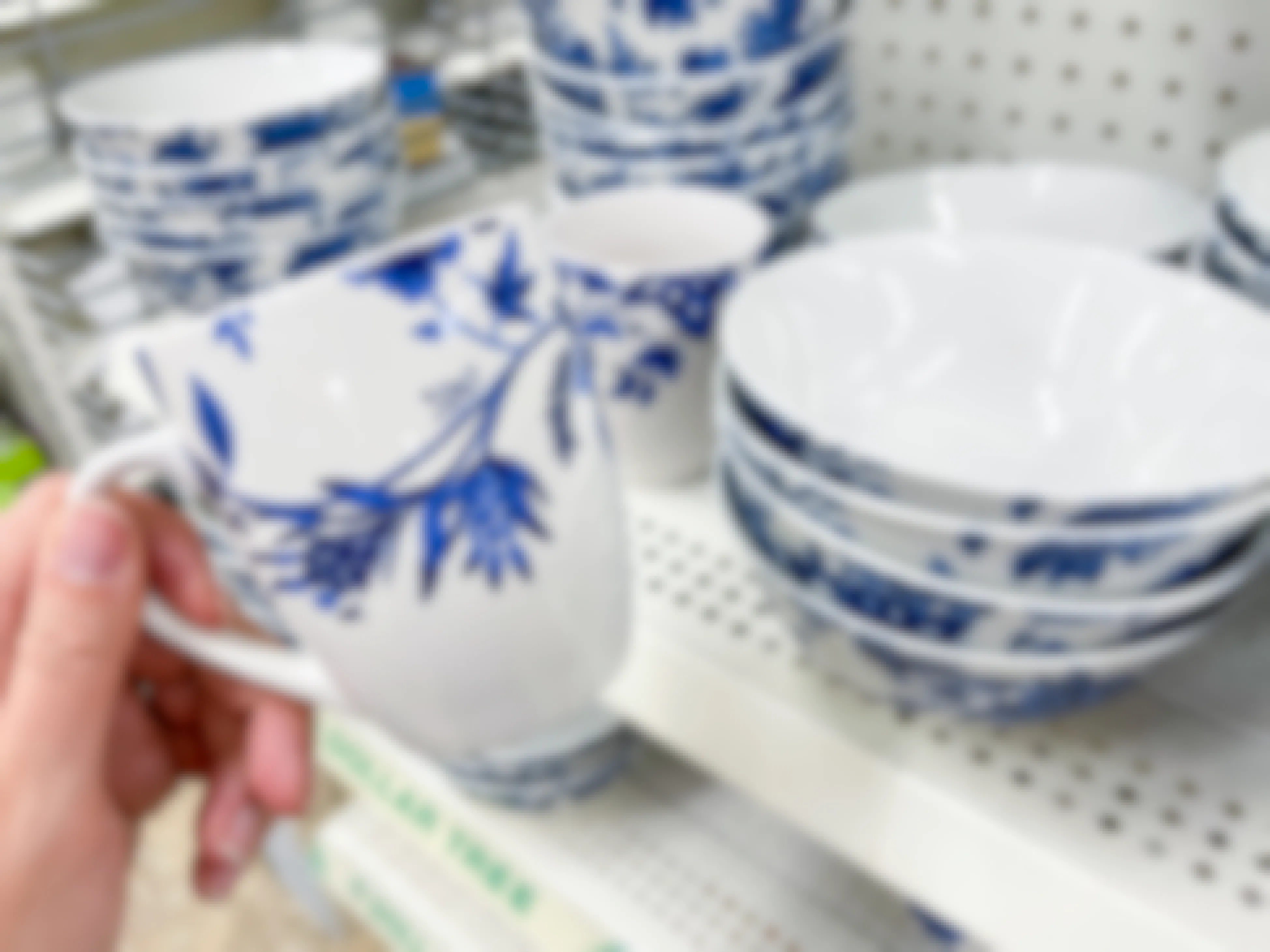 Floral patterend mugs and bowls at dollar tree