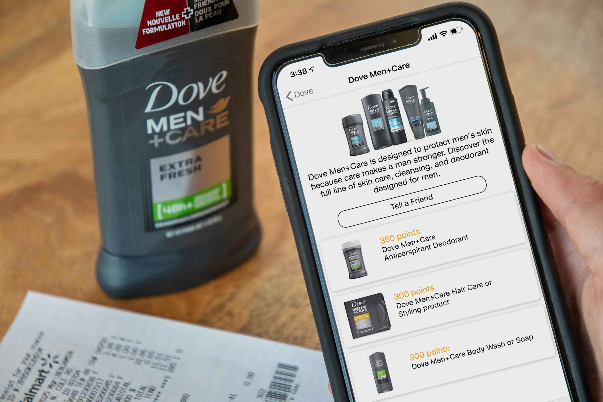 Dove men+care deodorant deal in the Fetch Rewards app.