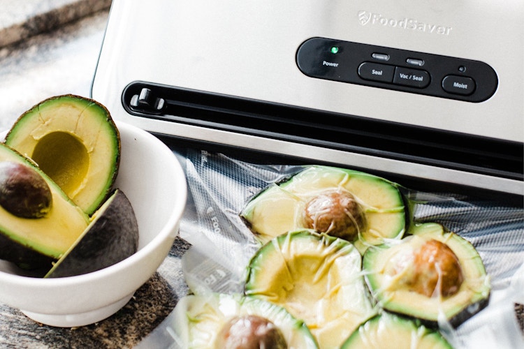 Avocado's sealed in a food saver bag.