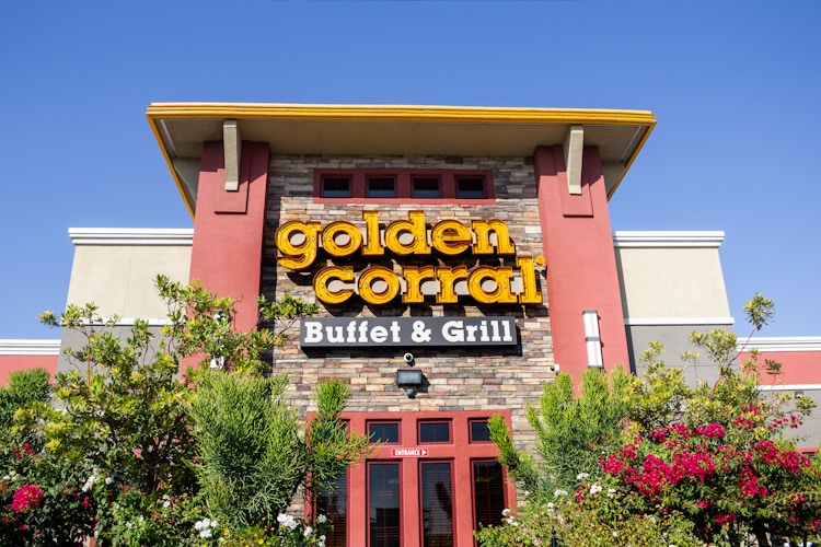 Outside of a Golden Corral buffet restaurant