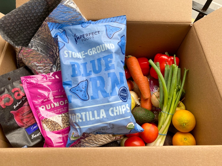 Imperfect foods grocery box.
