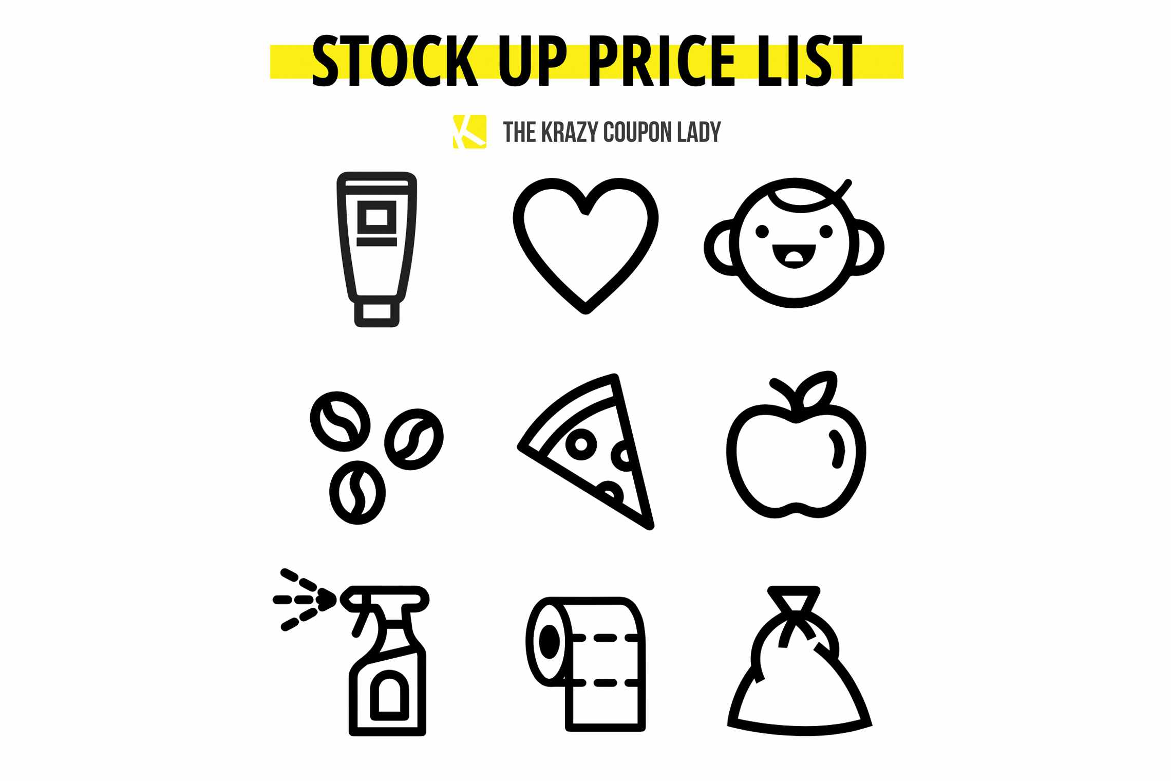 Stock up price list graphic