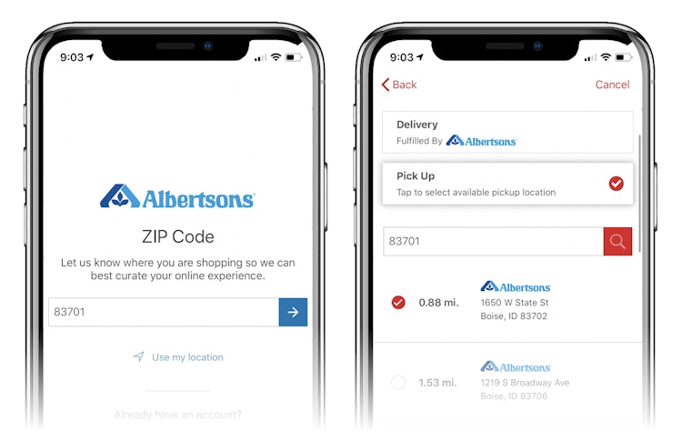 Albertsons Grocery pickup app