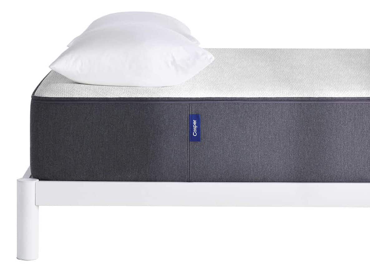 pillows on top of Casper mattress and bed frame