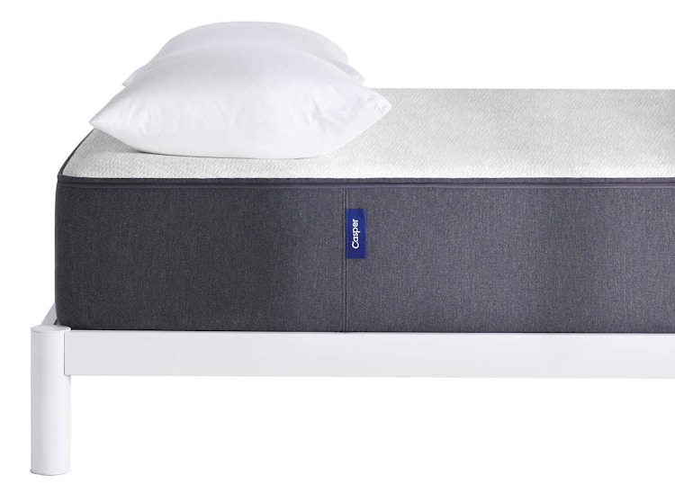 pillows on top of Casper mattress and bed frame