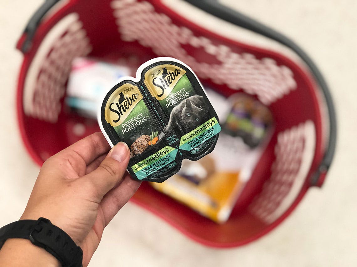 cat food in basket