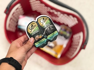 cat food in basket