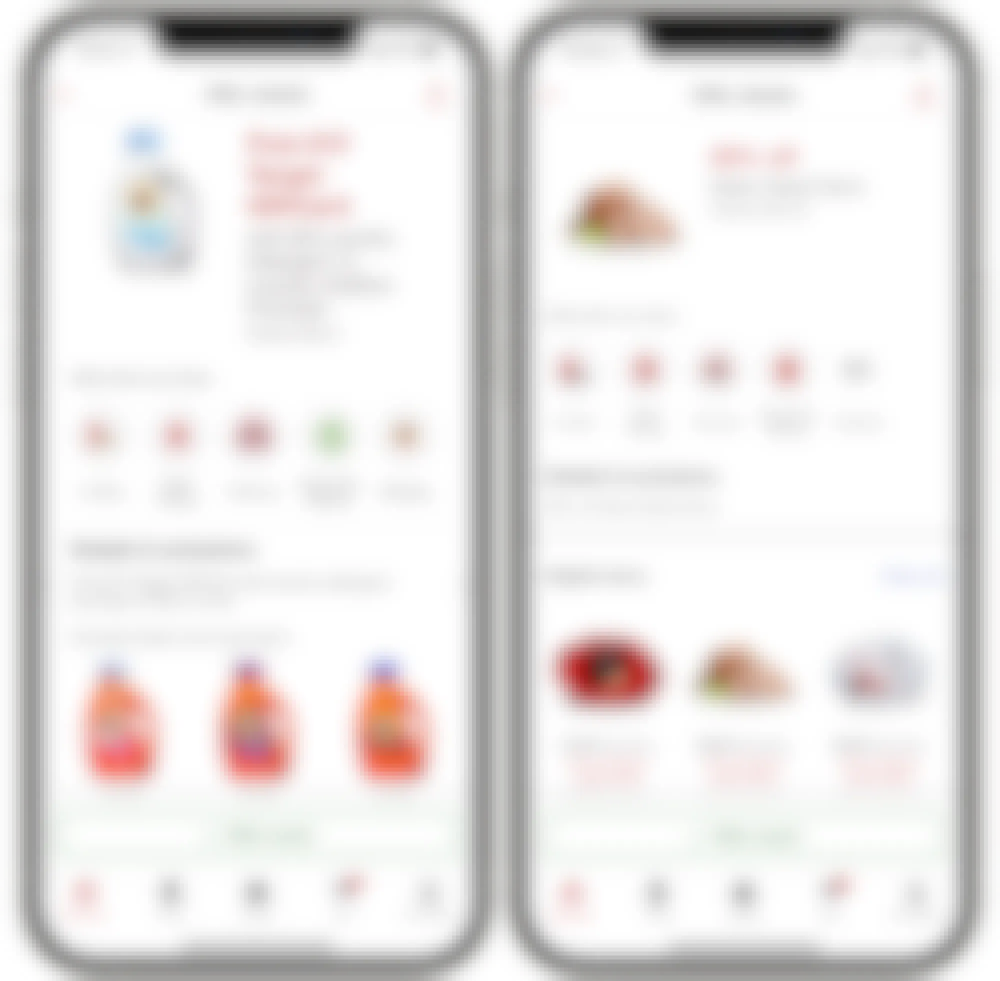 A graphic of two iPhones displaying two different Offers saved on the Target Circle app.