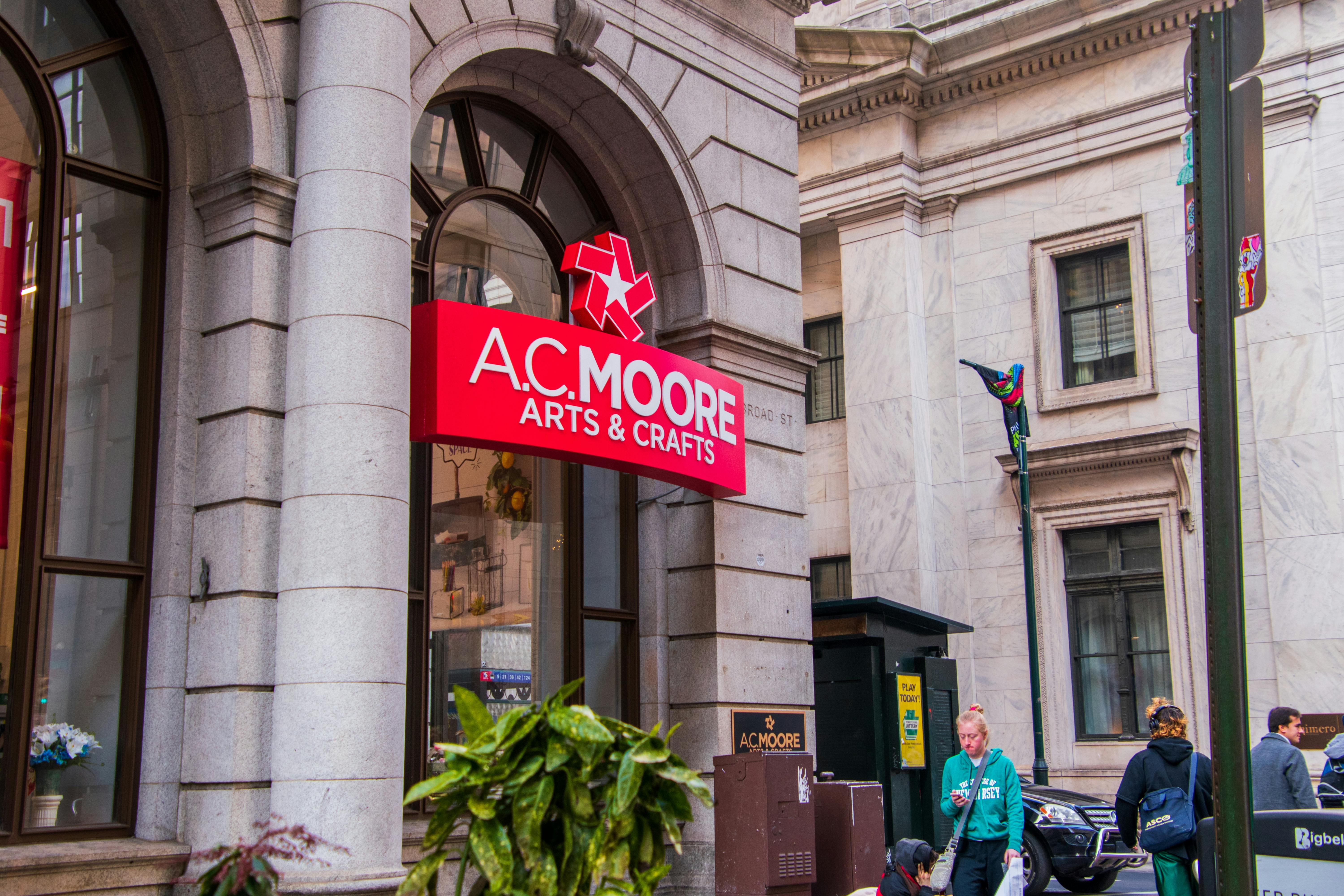 A.C. Moore Arts and Crafts retail store location, store front.