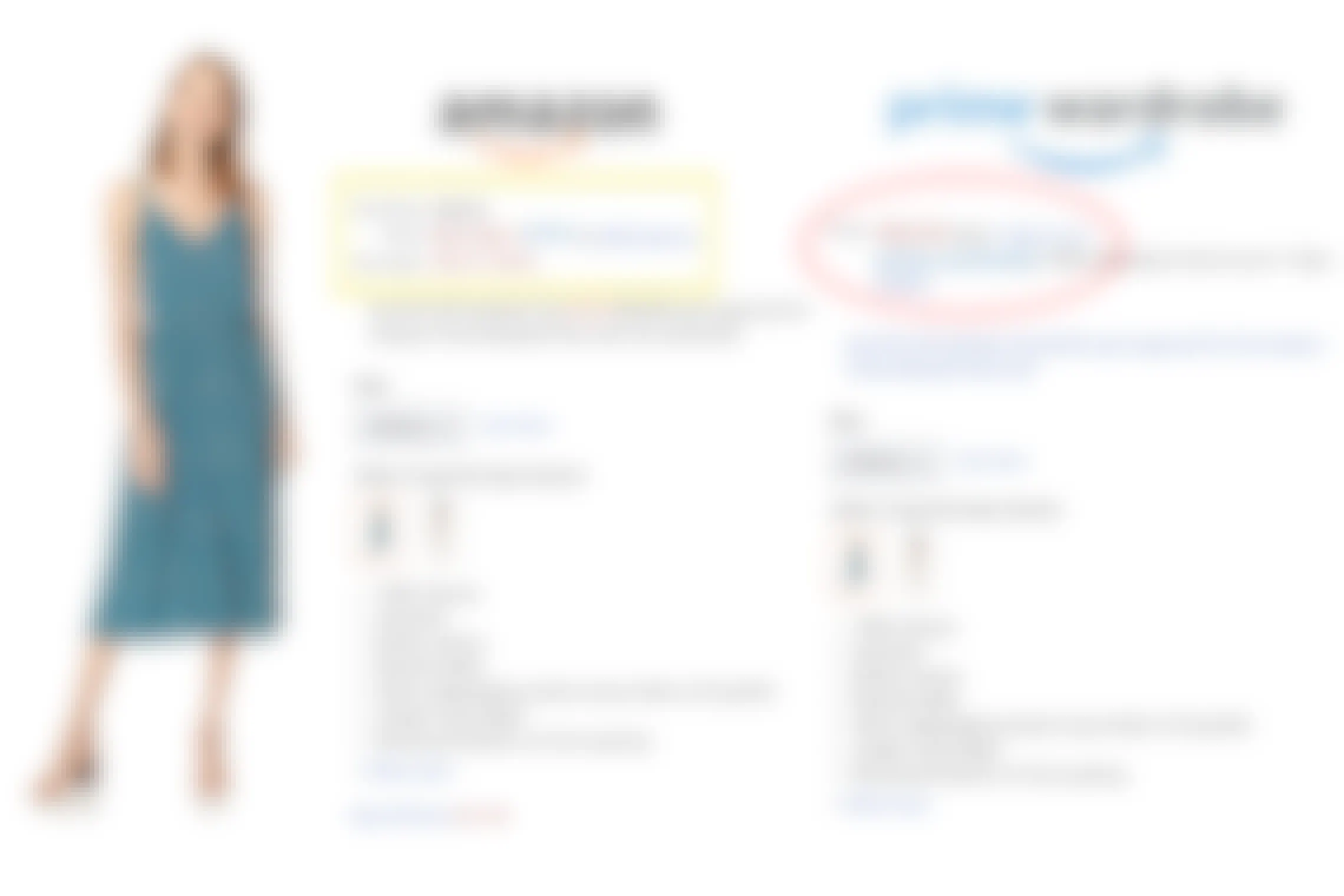 Price comparison of a dress on amazon verses the same dress from amazon prime wardrobe.