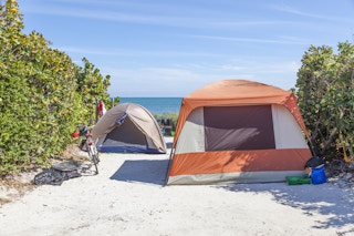 Camping at the beach in Bahia Honda state park. Florida Keys, United States