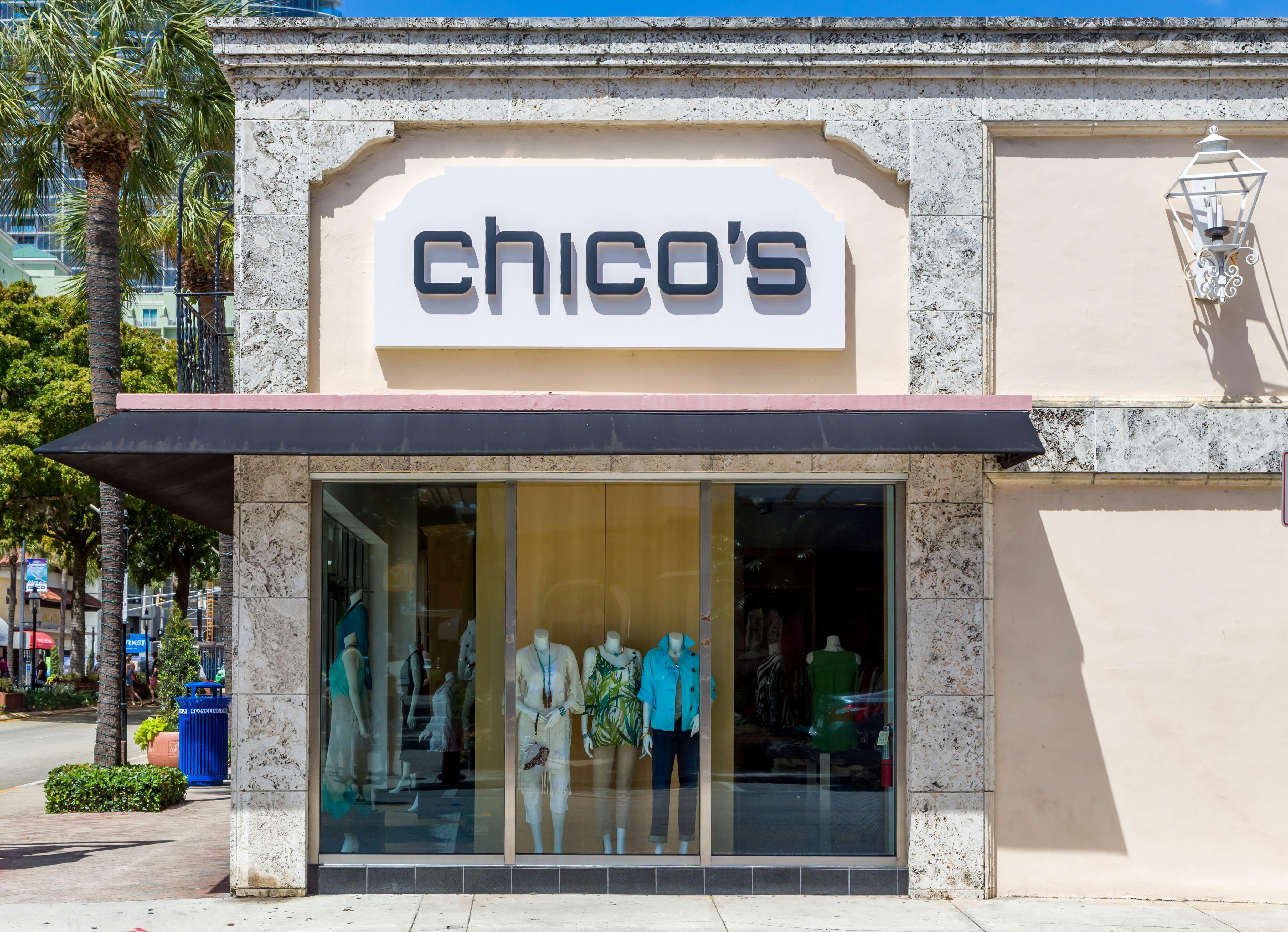 Chico's retail store location, store front.