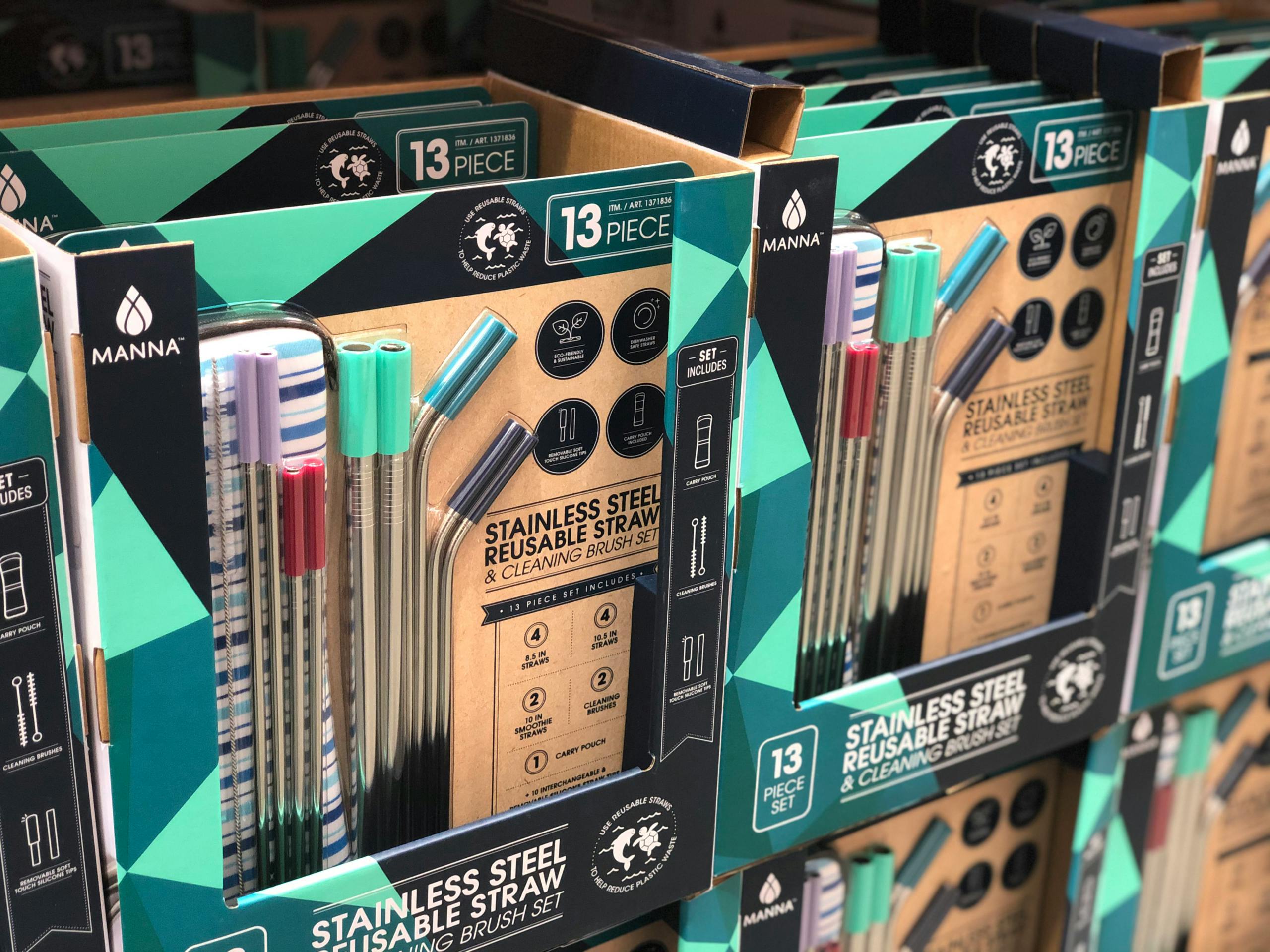 New at Costco: Reusable Stainless Steel Straw 13-Piece Set - The Krazy