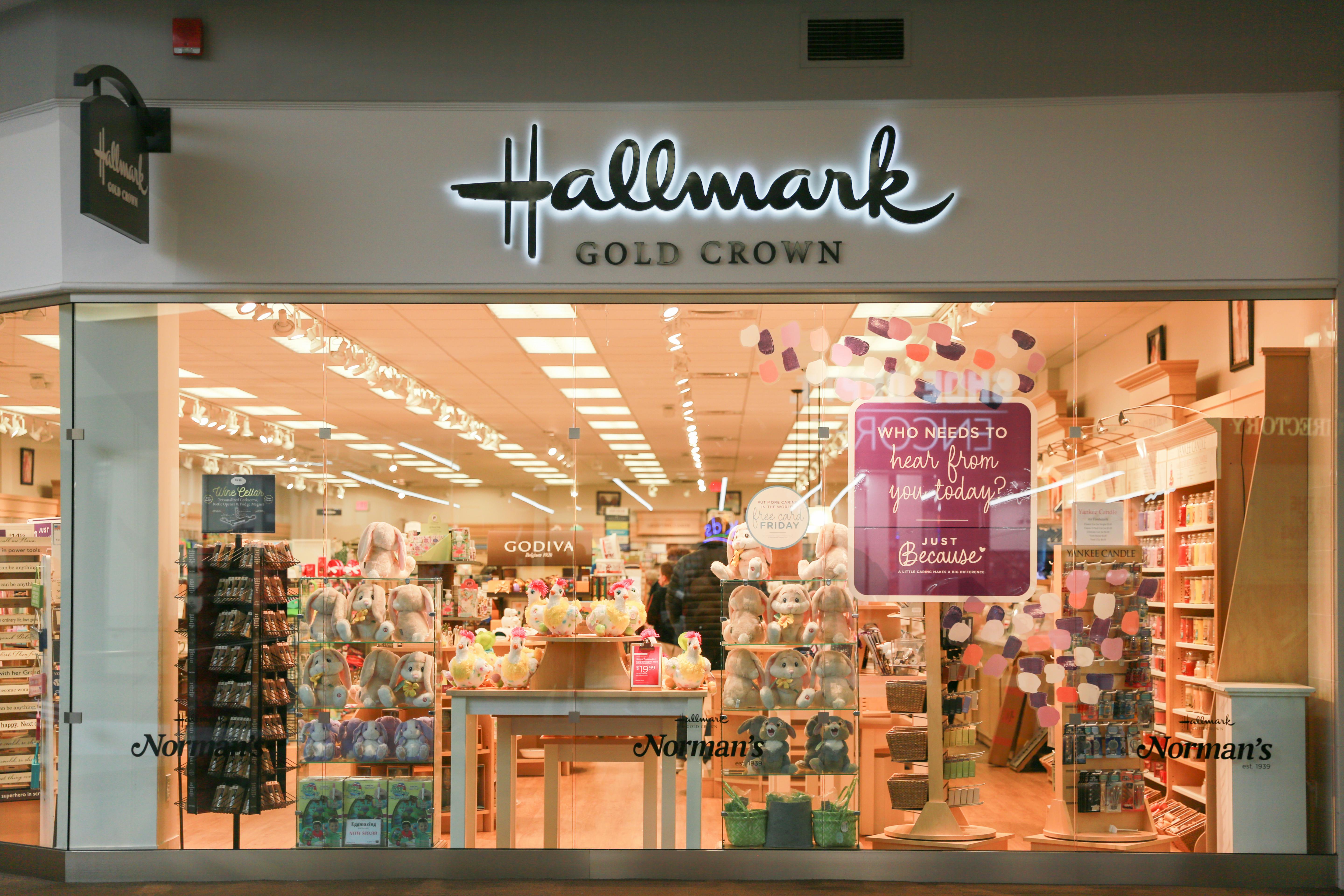 Hallmark Crown Store retail store location, store front.