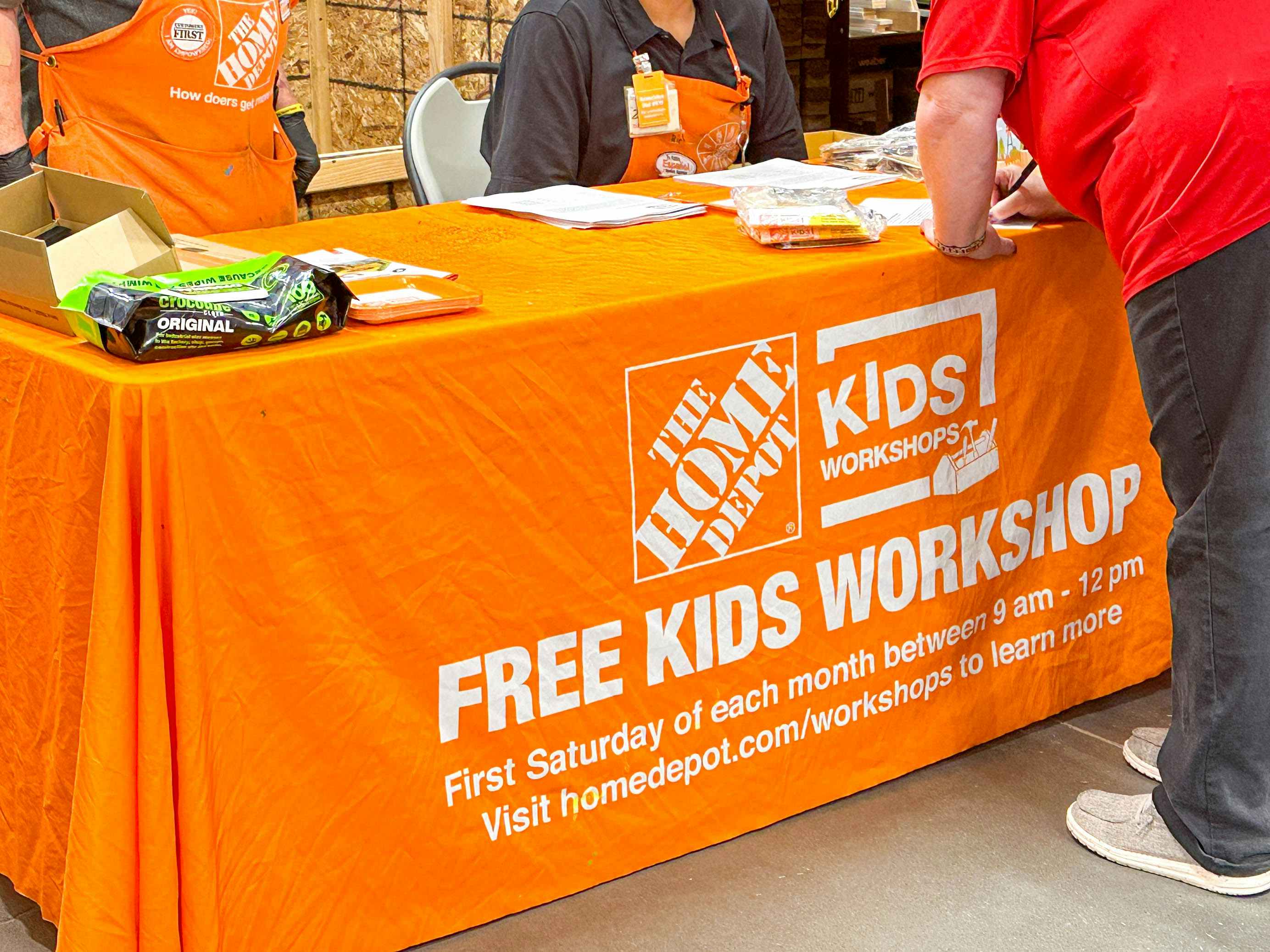home depot kids workshop table in store