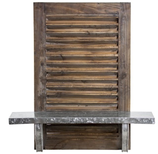 kohls Rustic Farmhouse Wood & Metal Wall Shelf stock image 2020