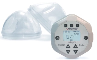 A Freemie Independence II breast pump on a white background.