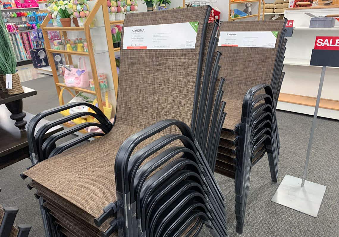 stacked chairs on display at kohl's
