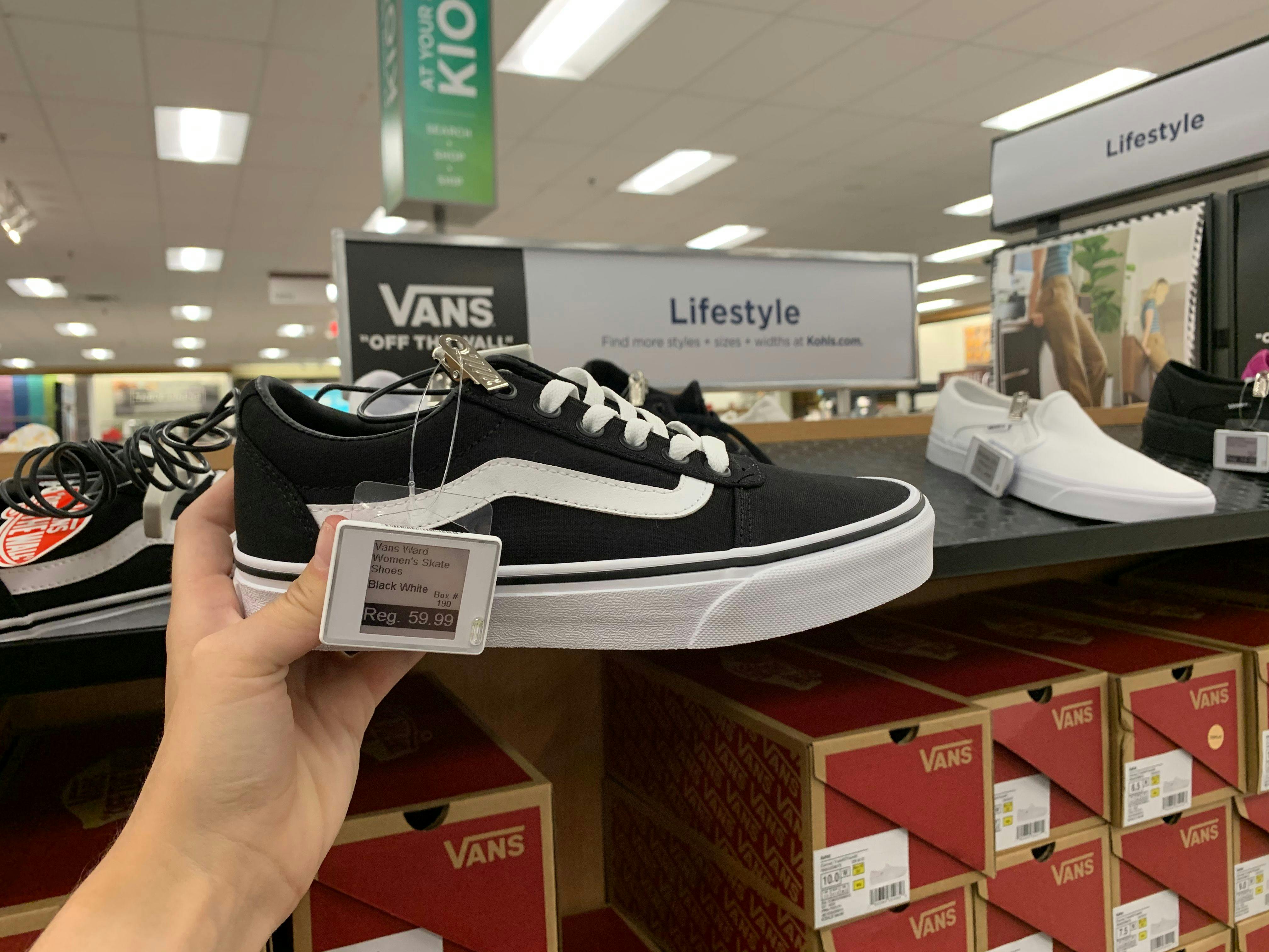 black and white vans kohls