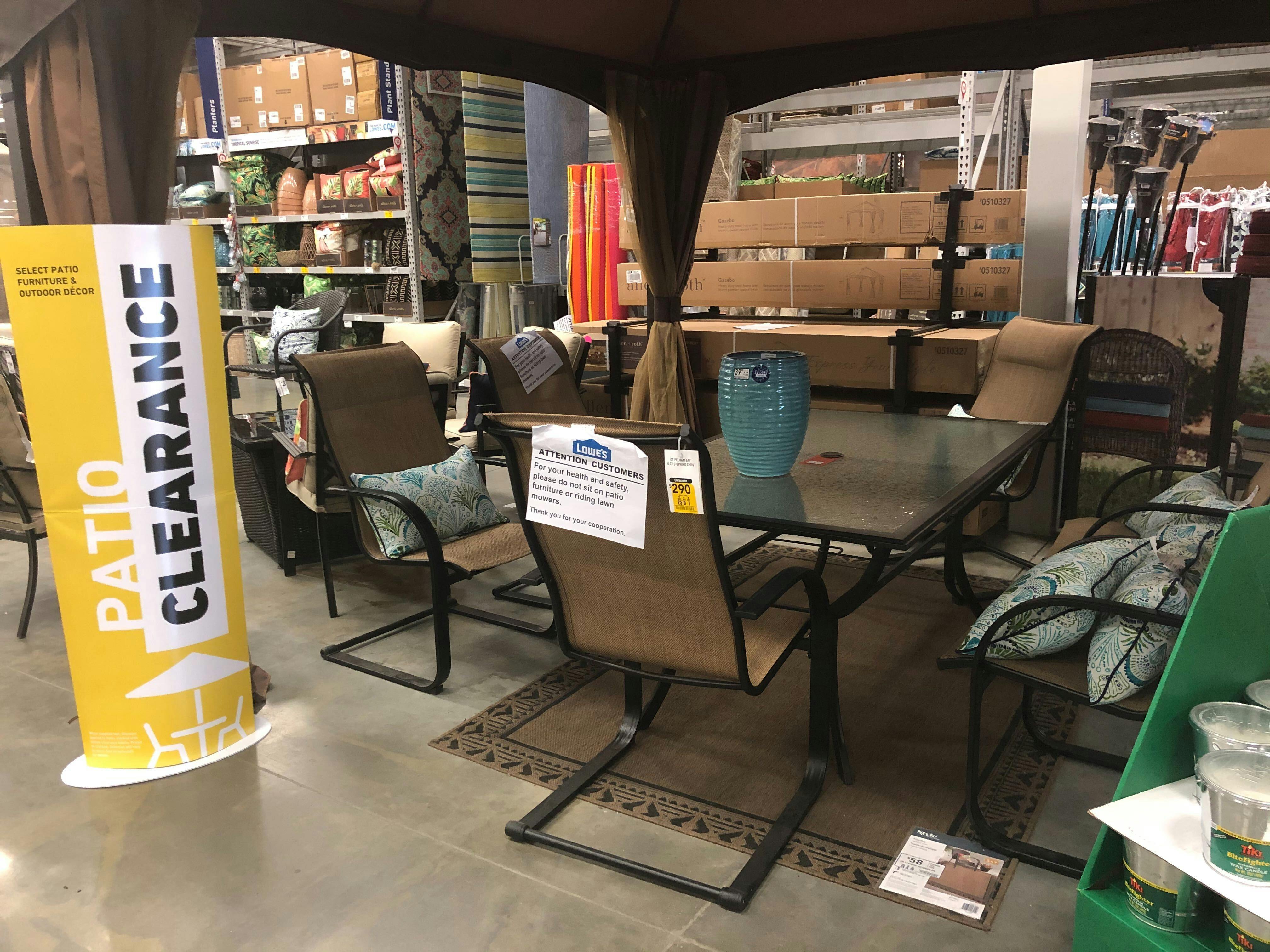 patio furniture clearance has started at lowe's  the krazy