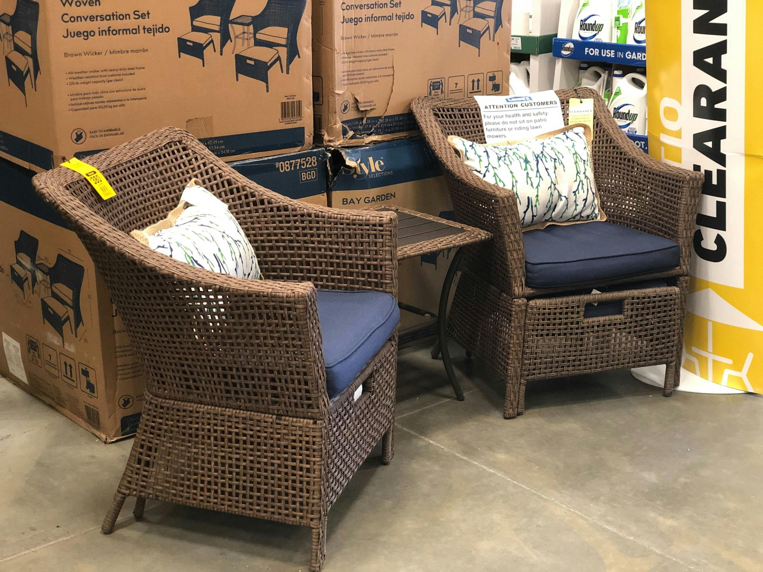Clearance! Wicker Patio Sets, 4 Piece Patio Furniture Sets with Loveseat  Sofa, Storage Box, Tempered Glass Coffee Table, All-Weather Patio  Conversation Set with Cushions for Backyard, Garden, L4990 - Walmart.com