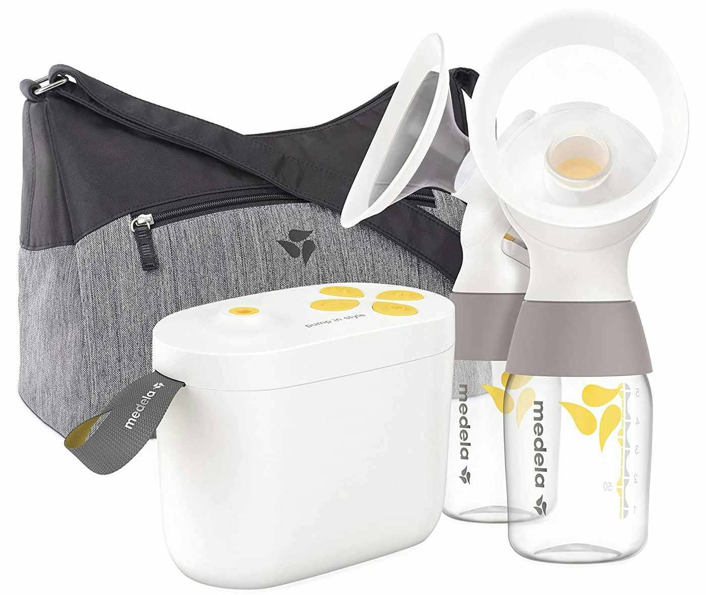 A Medela Pump in Style with MaxFlow breast pump on a white background.