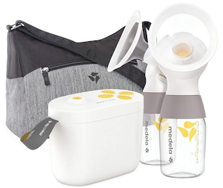 A Medela Pump in Style with MaxFlow breast pump on a white background.