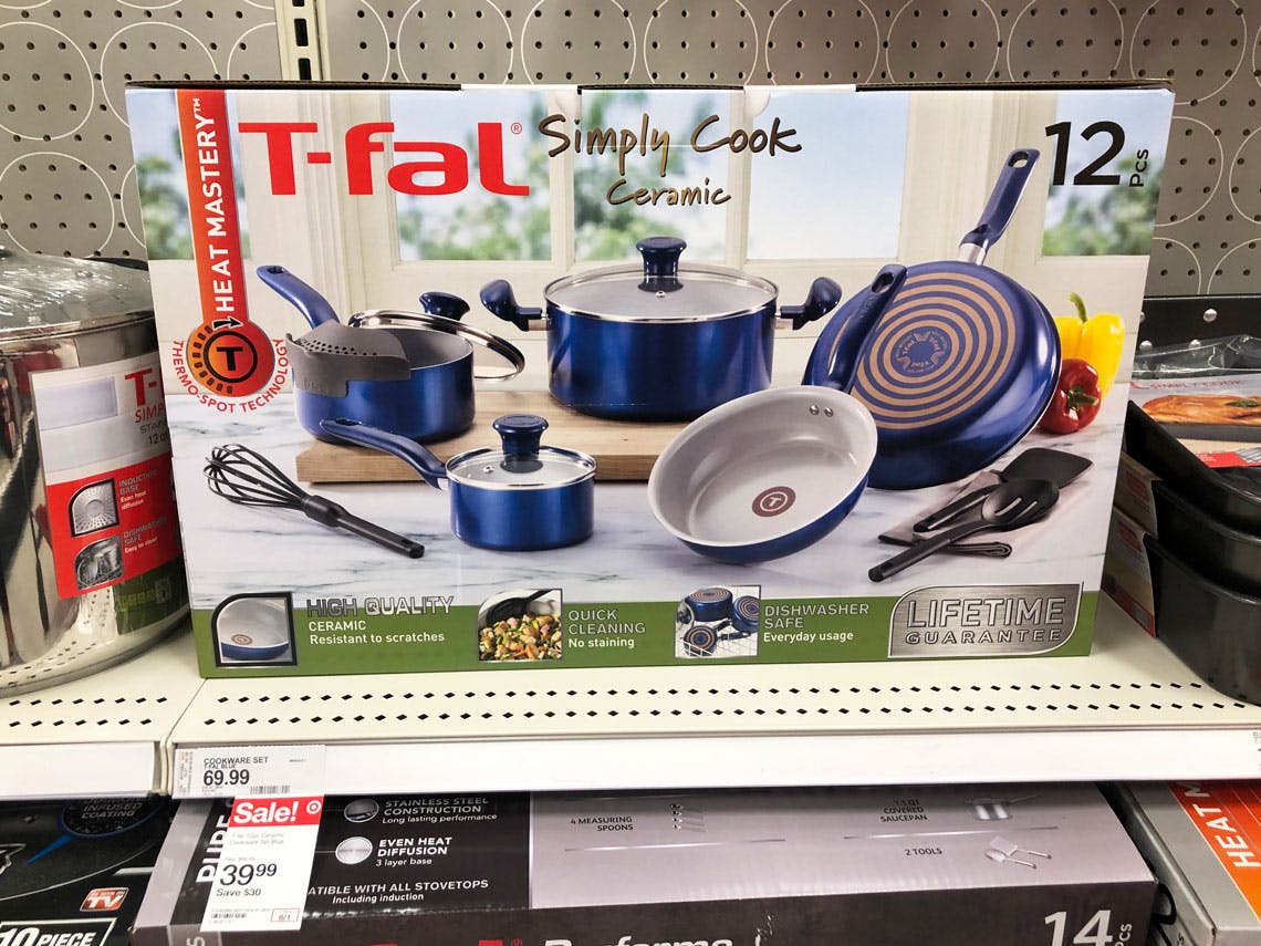 T-fal Nonstick 12-Piece Cookware Set, Only $38 at Target - The Krazy Coupon Lady