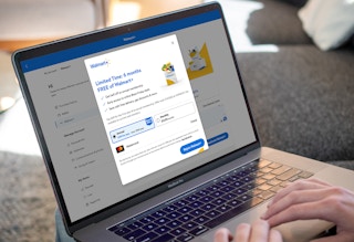 laptop screen shot of walmart plus membership free for 6 months