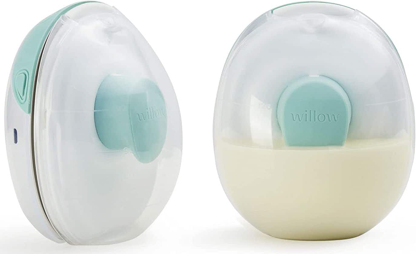 A Willow Go breast pump on a white background.