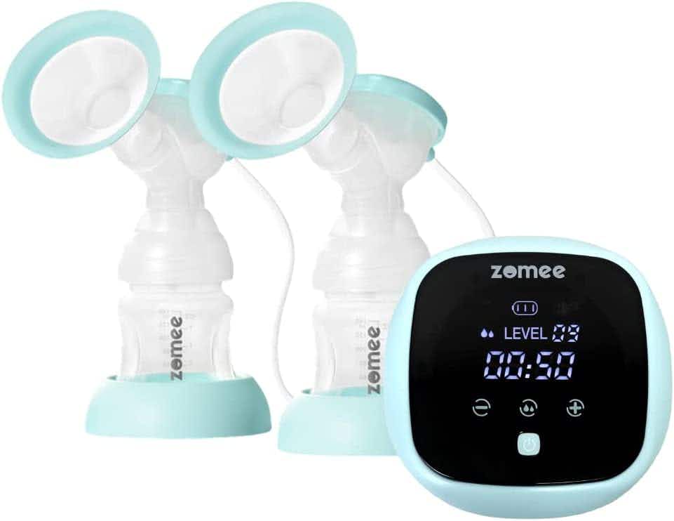 A Zomee Z1 breast pump on a white background.