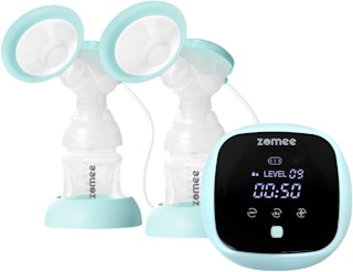 A Zomee Z1 breast pump on a white background.